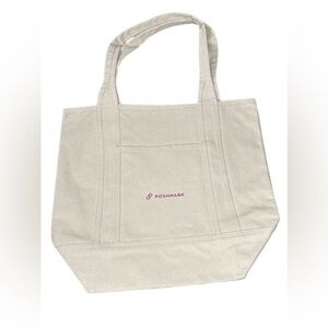 POSHMARK  Cream Canvas Tote Bag 17x16